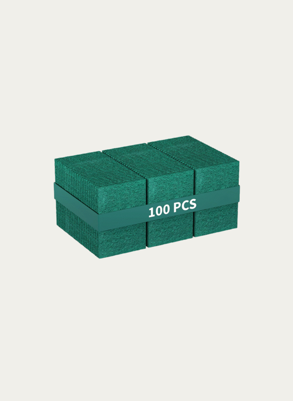 100 Pack Green Scouring Pads 3x4 Inch