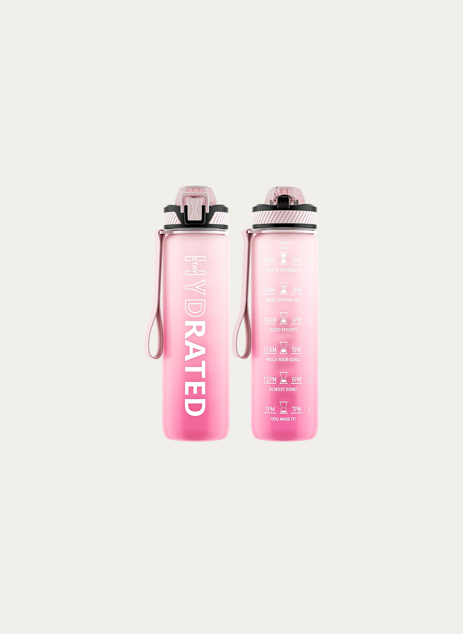 QLUR Water Bottle with Straw, 32oz Motivational Water Bottles